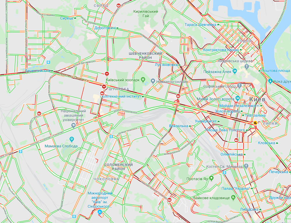 У Києві утворилися численні затори